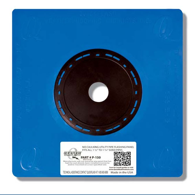 Quickflash P-150 Plumbing Gas & HVAC Flashing Panel 1-1/2" to 1-3/4"