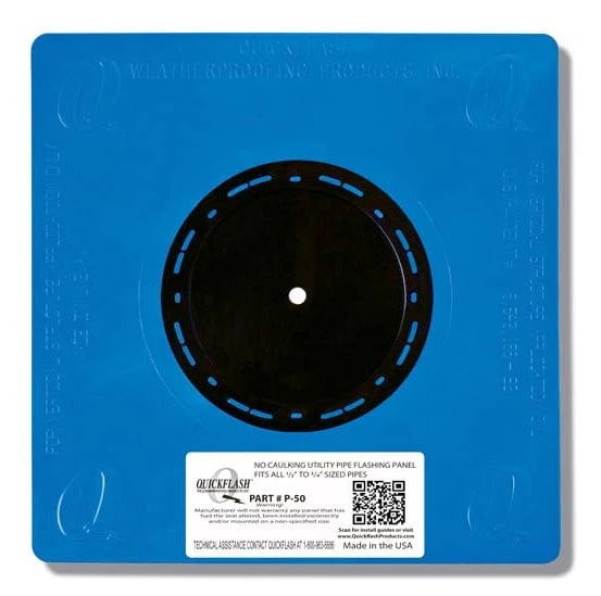 Quickflash P-50 Plumbing Gas & HVAC Flashing Panel 1/2" to 3/4"