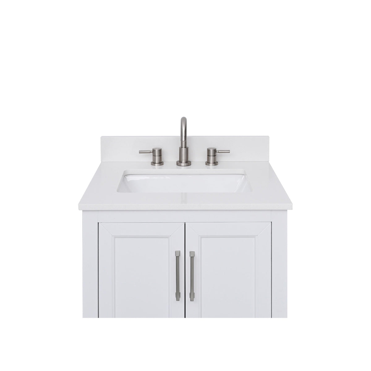 Avanity 25-in Everest White Quartz Bathroom Vanity Top with Rectangular Sink and 4-in Backsplash