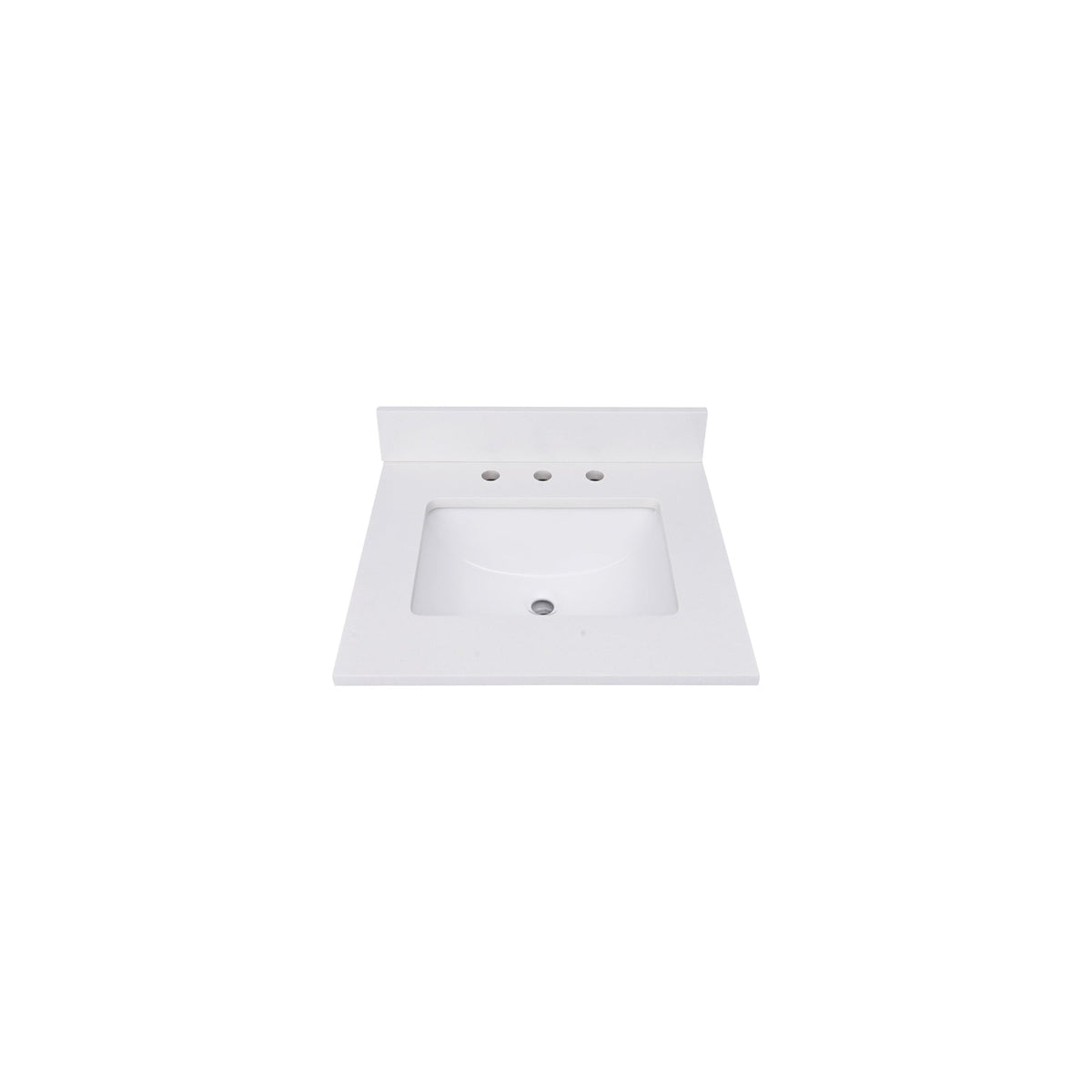 Avanity 25-in Everest White Quartz Bathroom Vanity Top with Rectangular Sink and 4-in Backsplash