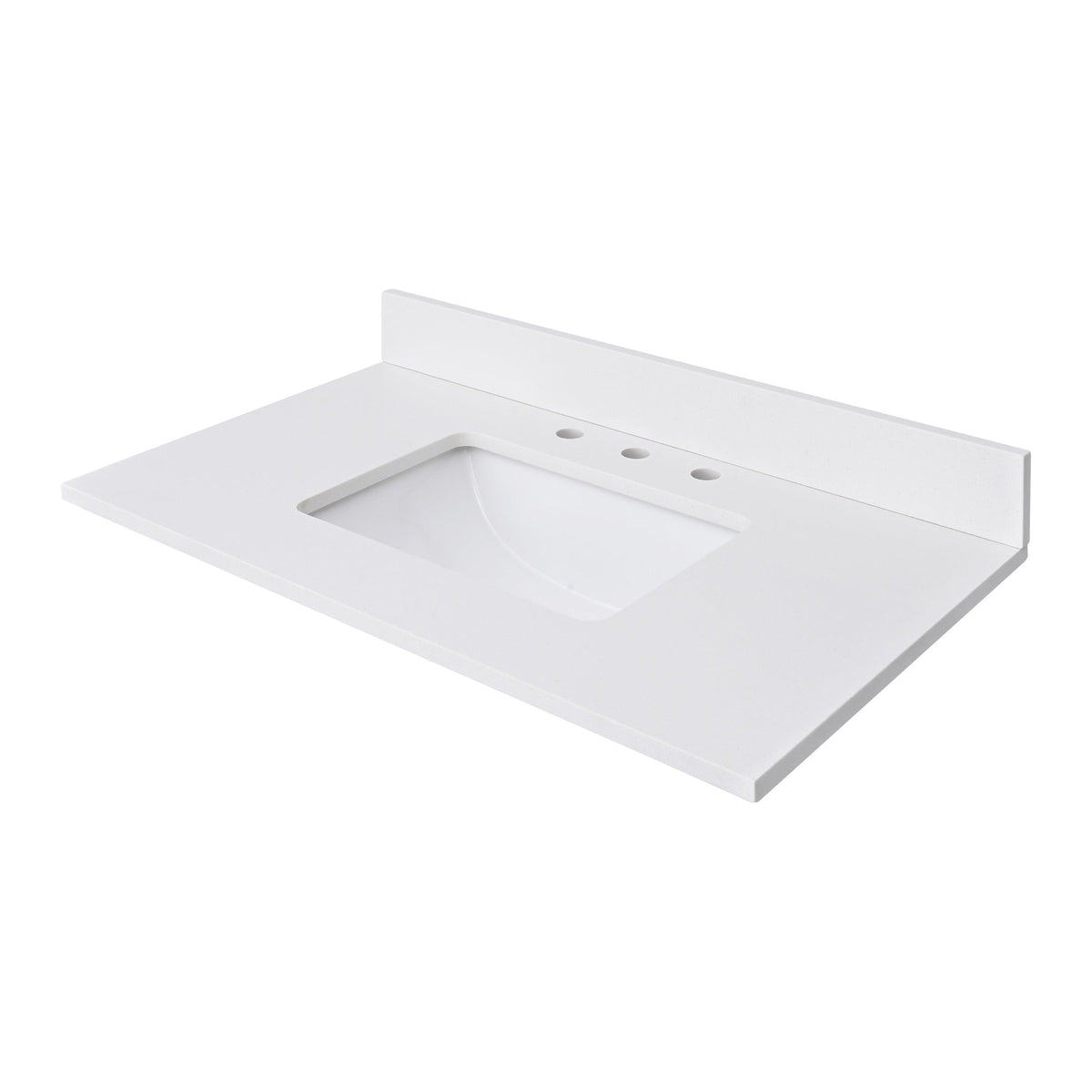 Avanity 43-in Everest White Quartz Bathroom Vanity Top with Rectangular Sink and Backsplash