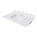 Avanity 43-in Everest White Quartz Bathroom Vanity Top with Rectangular Sink and Backsplash