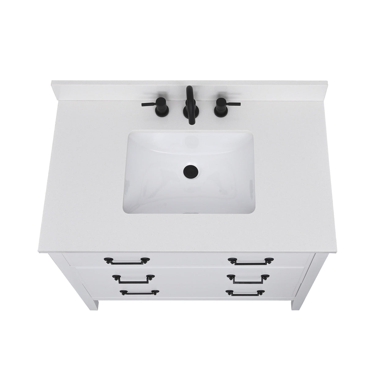 Avanity Everest White 49-in Quartz Bathroom Vanity Top with Rectangular Undermount Sink and 4-in Backsplash