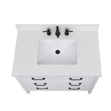 Avanity Everest White 49-in Quartz Bathroom Vanity Top with Rectangular Undermount Sink and 4-in Backsplash
