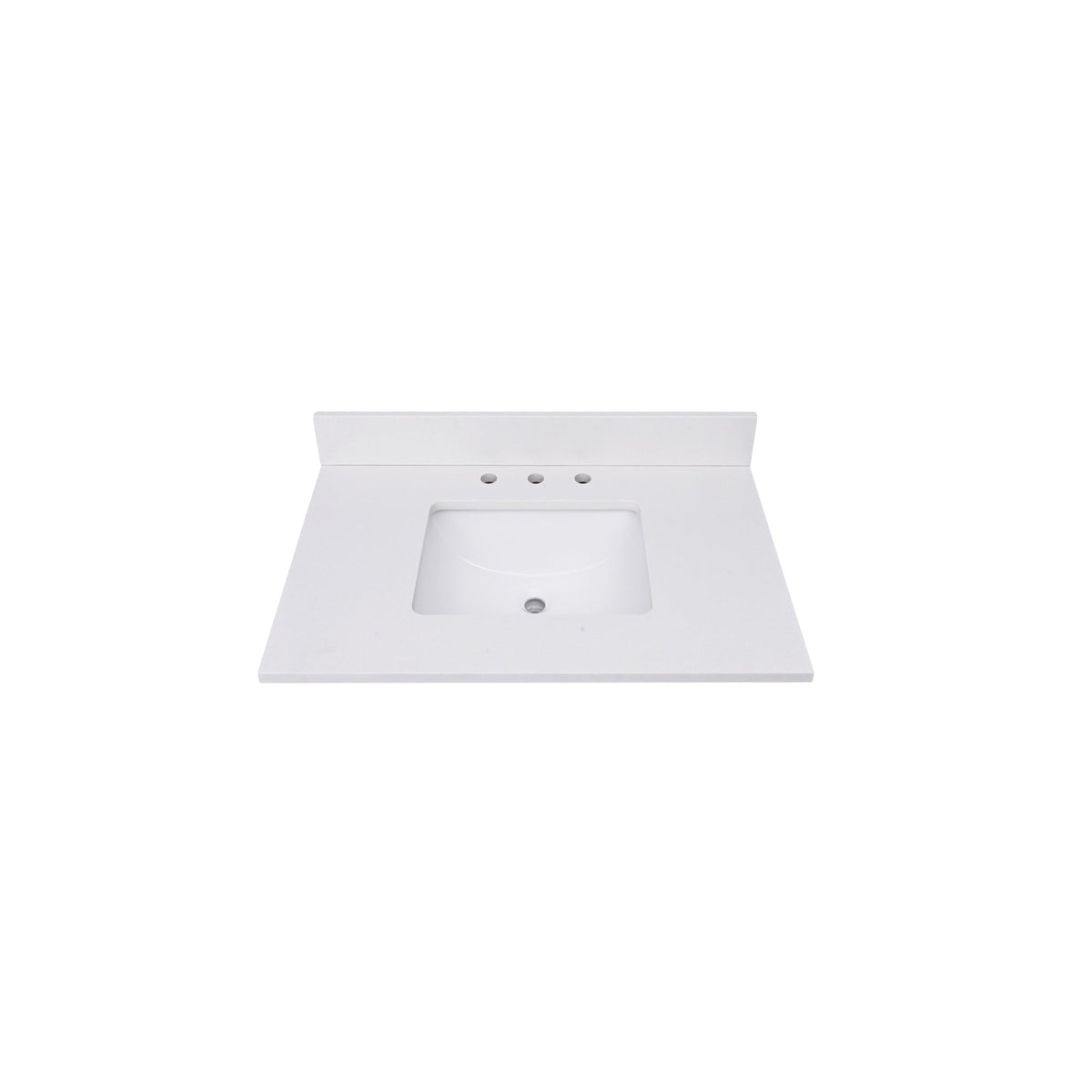 Avanity 25-in Everest White Quartz Bathroom Vanity Top with Rectangular Sink and 4-in Backsplash