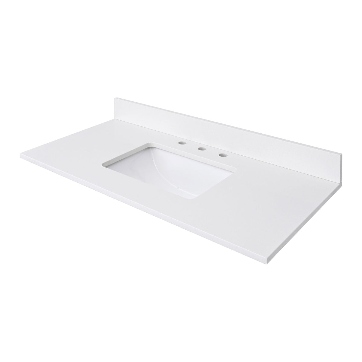 Avanity 43-in Everest White Quartz Bathroom Vanity Top with Rectangular Sink and Backsplash