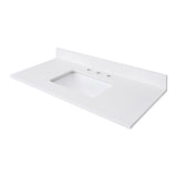 Avanity 43-in Everest White Quartz Bathroom Vanity Top with Rectangular Sink and Backsplash