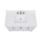 Avanity 43-in Everest White Quartz Bathroom Vanity Top with Rectangular Sink and Backsplash