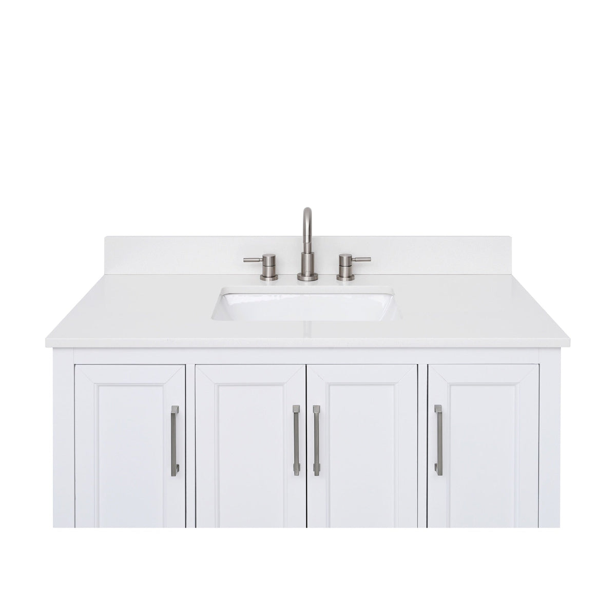 Avanity 43-in Everest White Quartz Bathroom Vanity Top with Rectangular Sink and Backsplash