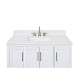 Avanity 43-in Everest White Quartz Bathroom Vanity Top with Rectangular Sink and Backsplash