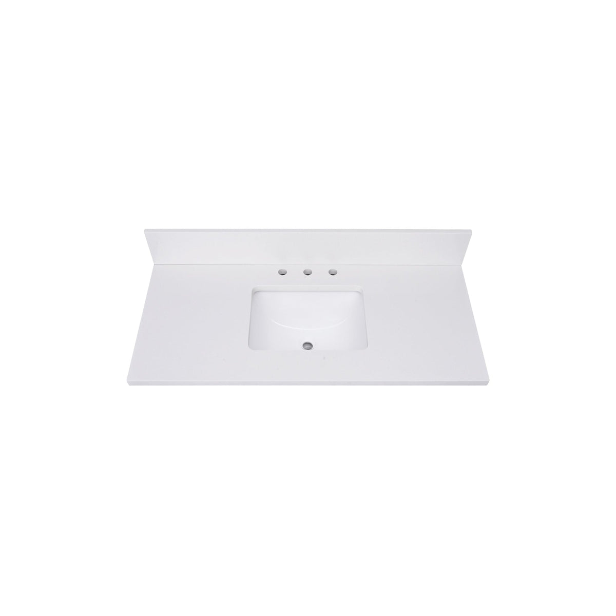 Avanity 43-in Everest White Quartz Bathroom Vanity Top with Rectangular Sink and Backsplash