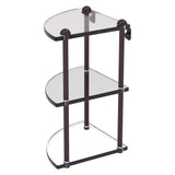 Allied Brass Satin Chrome 3-Tier Brass Wall Mount Bathroom Shelf