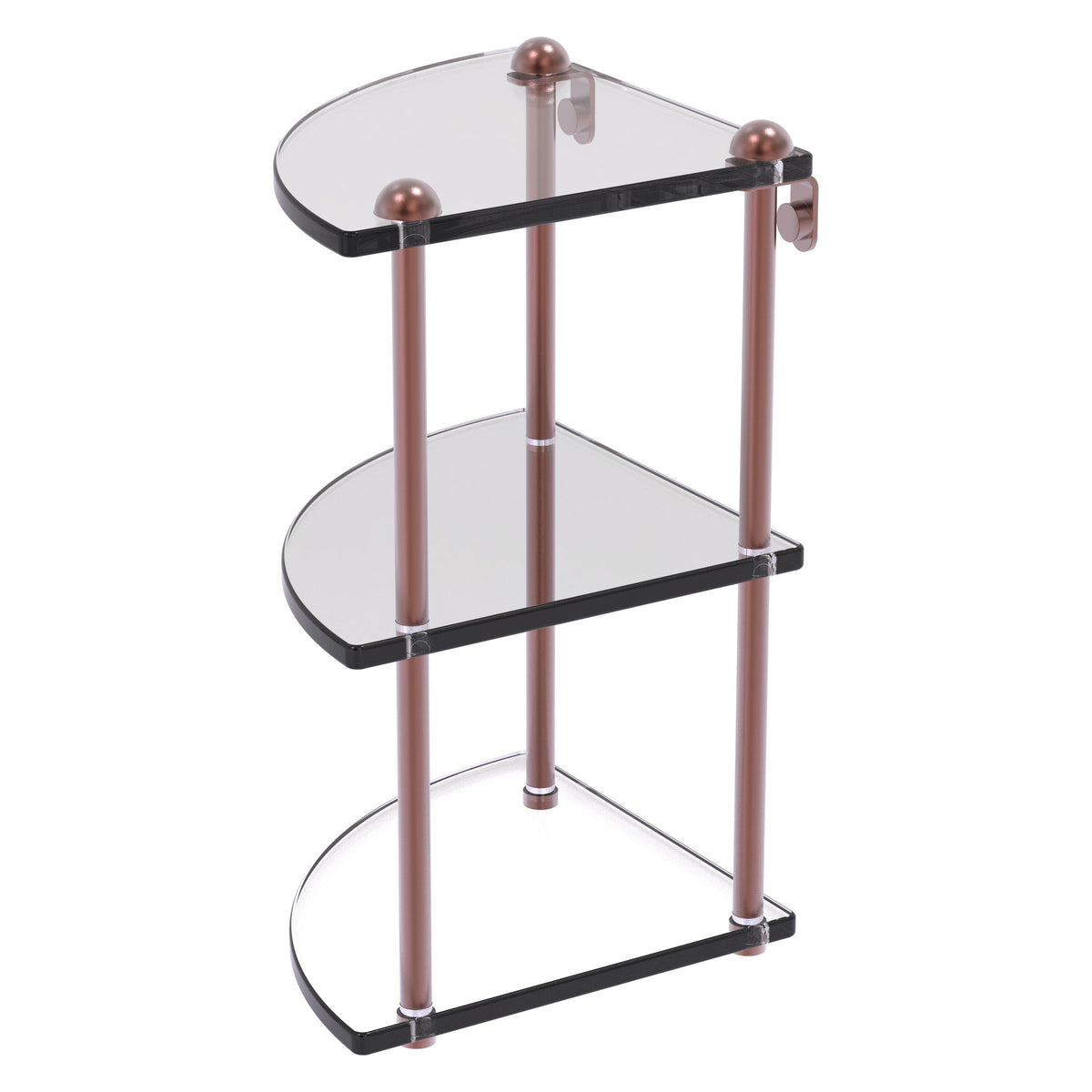 Allied Brass Satin Chrome 3-Tier Brass Wall Mount Bathroom Shelf