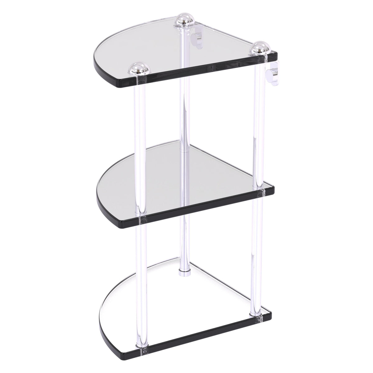 Allied Brass Satin Chrome 3-Tier Brass Wall Mount Bathroom Shelf