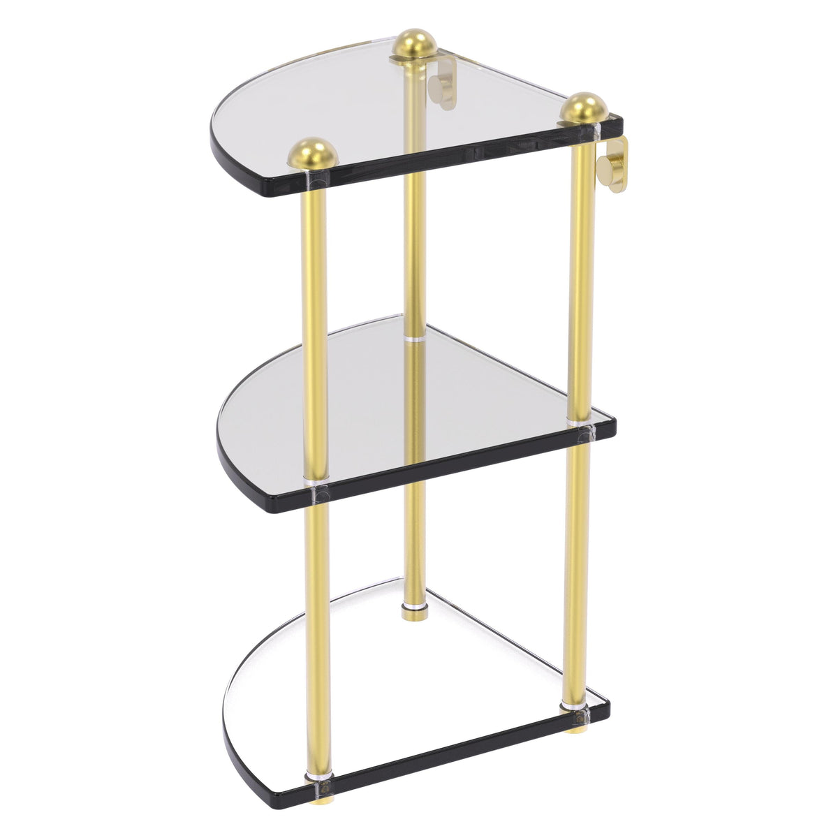 Allied Brass Satin Chrome 3-Tier Brass Wall Mount Bathroom Shelf
