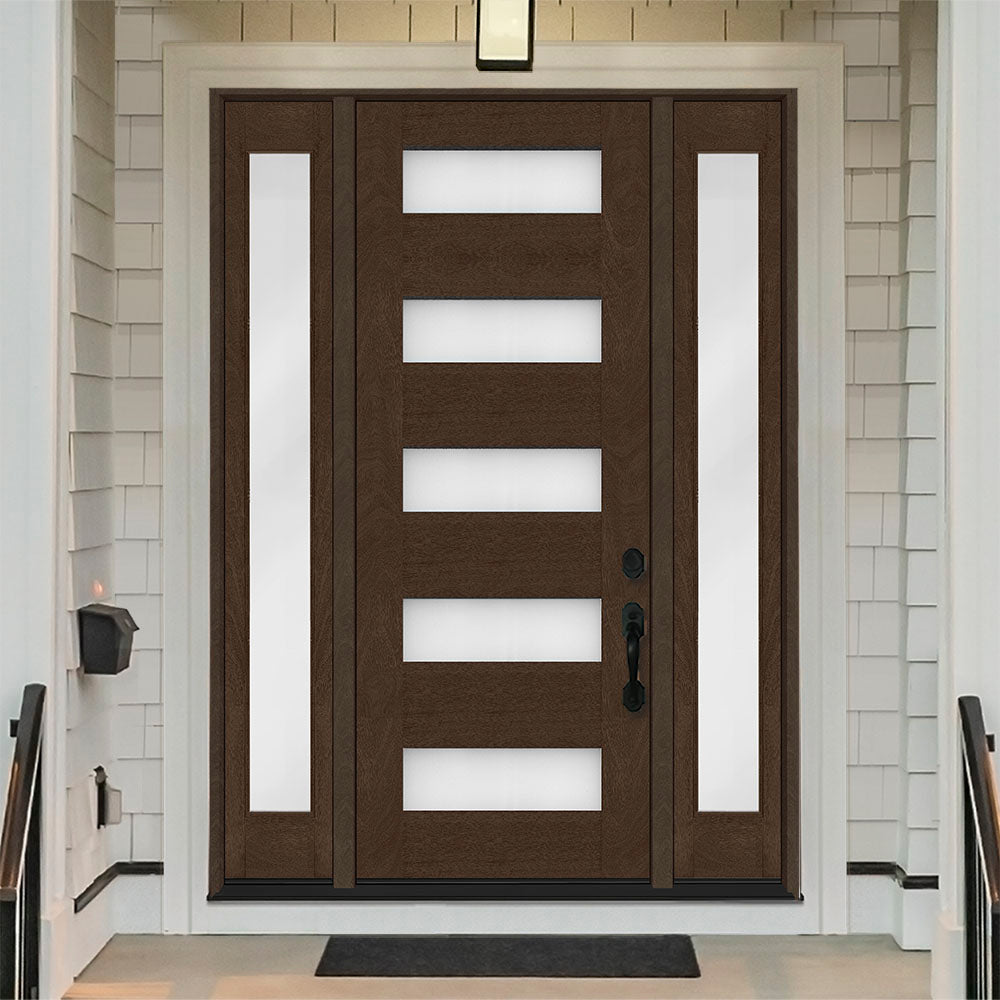 Regency Modern Customizable Fiberglass Door Collection – Prehung Single with Two Sidelites