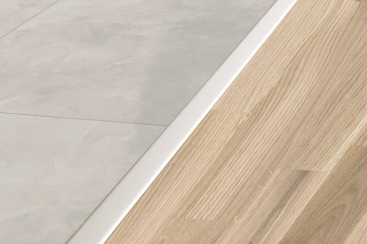 Schluter Systems RENO-T 0.344-in W x 98.5-in L Satin Anodized Aluminum T-Shape Tile Edge Trim