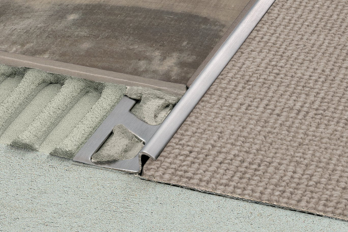 Schluter Systems RENO-TK 0.375-in W x 98.5-in L Satin Anodized Aluminum Reducer Tile Edge Trim