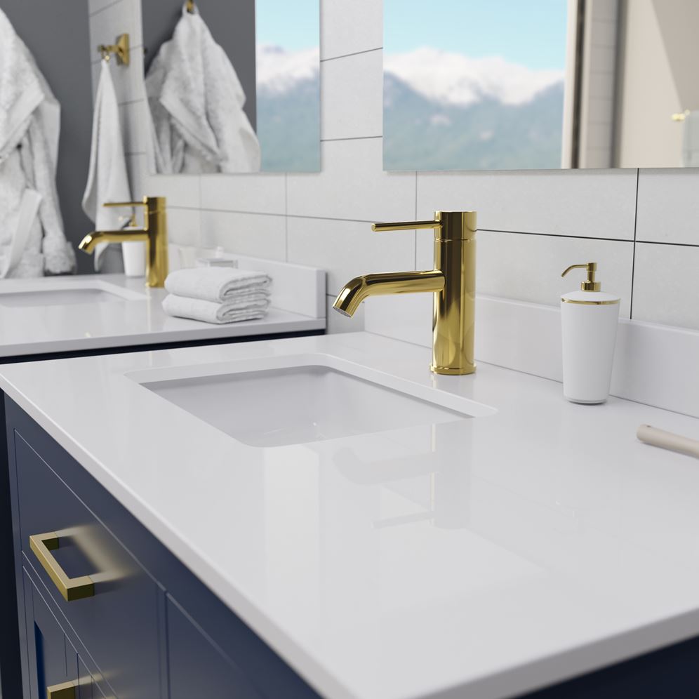 Wyndham Collection Beckett 36" Single Sink Bathroom Vanity in Dark Blue with Cultured Marble Top