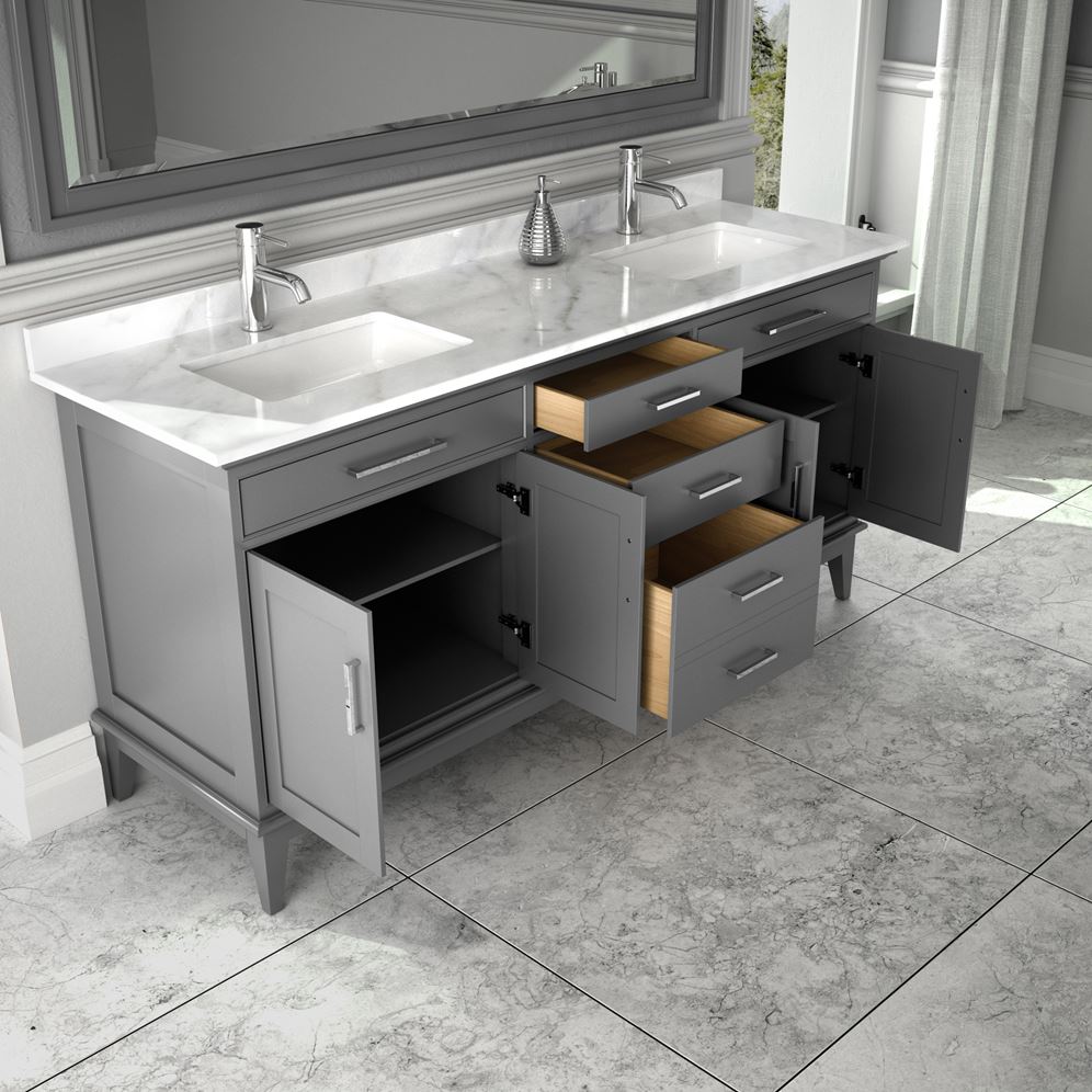 Wyndham Collection Margate 72-in Dark Gray Bathroom Vanity Cabinet