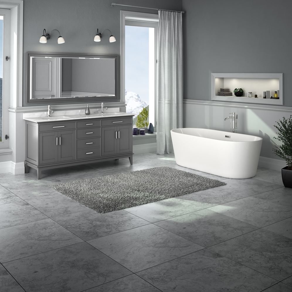 Wyndham Collection Margate 72-in Dark Gray Bathroom Vanity Cabinet
