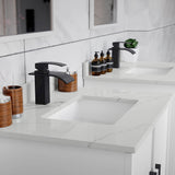 Wyndham Collection Elan 30" White Oak Bathroom Vanity with Quartz Top