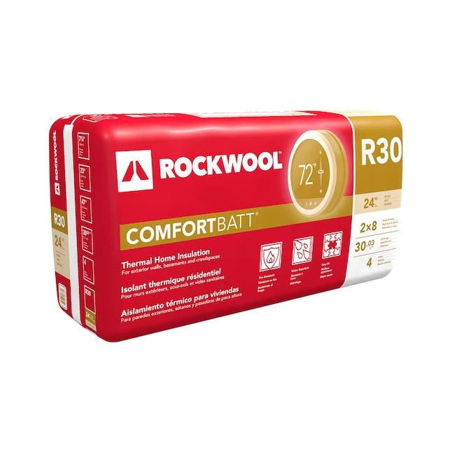 ROCKWOOL Insulation Comfortbatt R-30 23" x 47" x 7.25" 30.07 SF