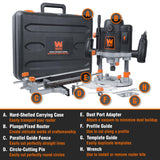 WEN RT6033 15-Amp Variable Speed Plunge Woodworking Corded Router Kit with Carrying Case and Edge Guide