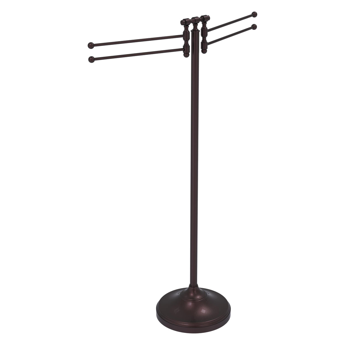 Allied Brass Towel Stand with 4 Pivoting Swing Arms in Matte White