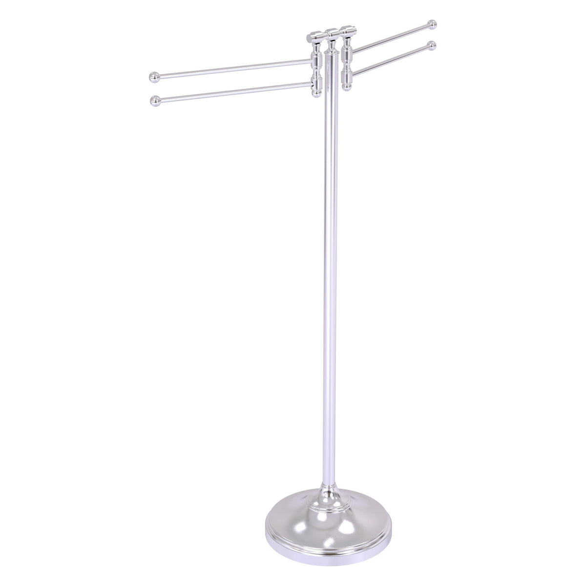 Allied Brass Towel Stand with 4 Pivoting Swing Arms in Satin Nickel