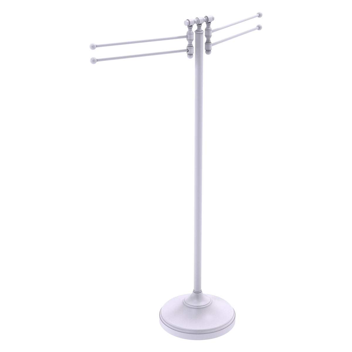 Allied Brass Towel Stand with 4 Pivoting Swing Arms in Satin Nickel