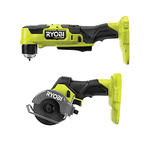 RYOBI ONE+ HP 18V Brushless Cordless Compact 2-Tool Combo Kit with 3/8 in. Right Angle Drill and Cut-Off Tool (Tools Only)
