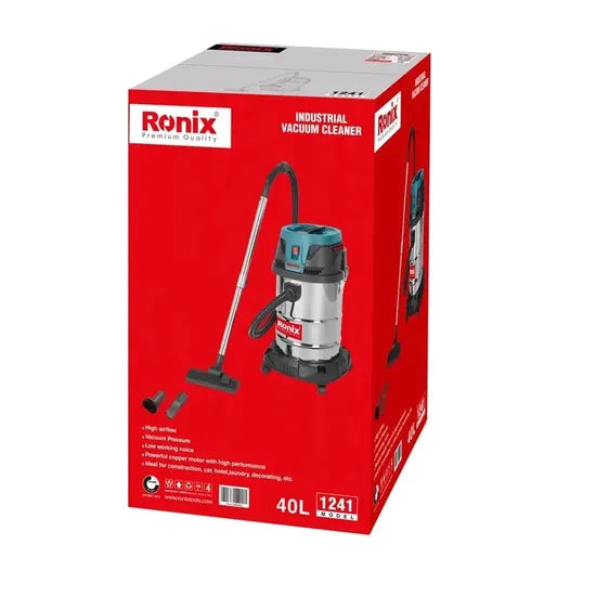 Ronix 1241 Vacuum Cleaner 1400W 40L Industrial Car Vacuum Cleaner and Household Large Suction Hand-Held Floor Cleaning
