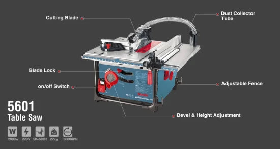 Ronix 2000W Wood Working Cordless Compound Dust-Collection Sliding Table Saw