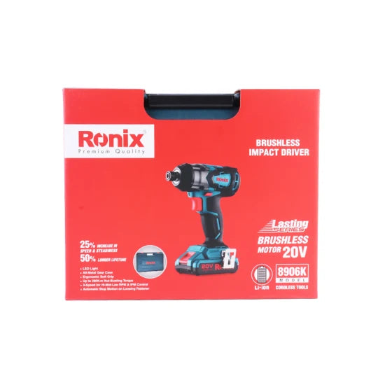 Ronix 20V Model 8906 Power Tools Cordless Drill Brushless Impact Driver
