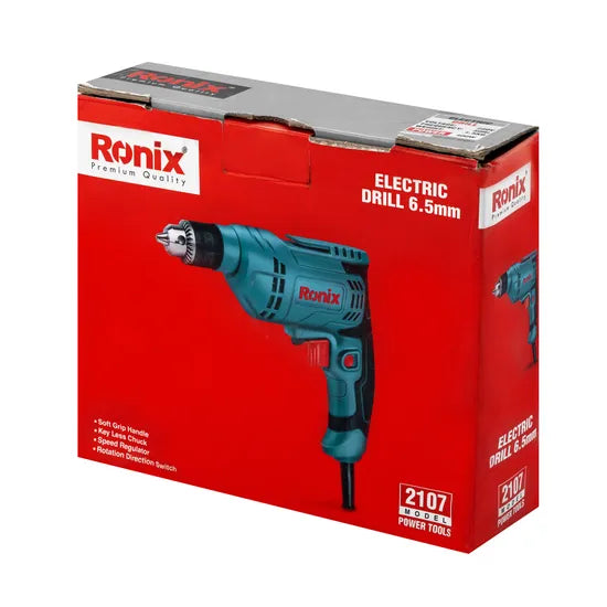 Ronix 2107 Model 400W Portable Power Heavy Duty Electric Impact Drill 6mm Keyless Tools with Corded