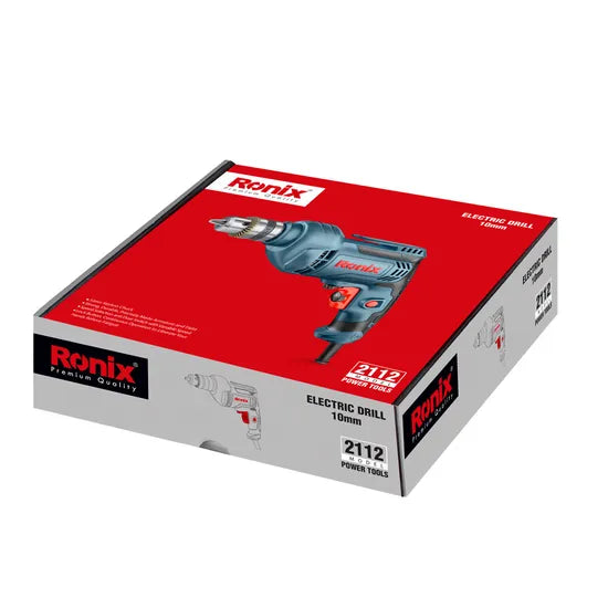 Ronix 2112 10mm Keyed Corded Impact Drill Variable Speed 0-3000rpm Hammer and Drill Rotating Handle Electric Drill