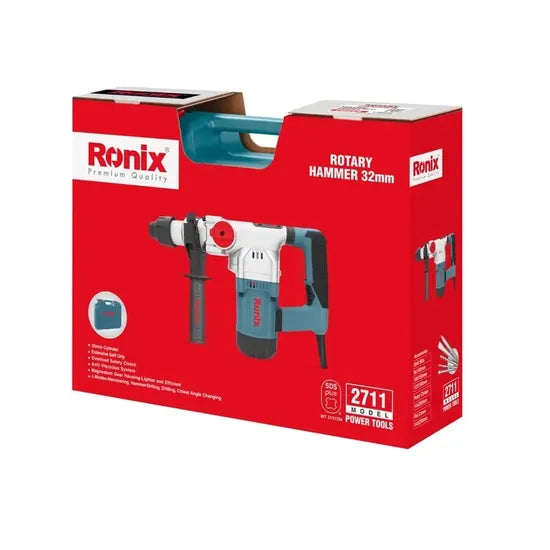Ronix 2711 Rotary Hammer 32mm 1200W Heavy Duty Power Tools Power Drilling Machine for Concrete Drilling SDS Plus Tools Set
