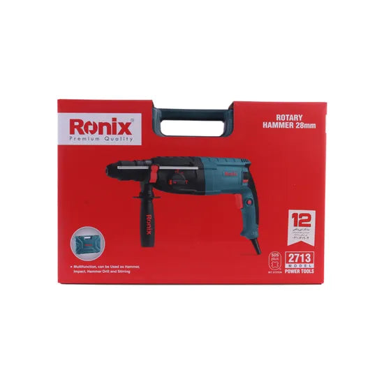 Ronix 2713 28mm Combination Rotary Hammer Designed with Torque Limiting Clutch Automotive Rotary Hammer
