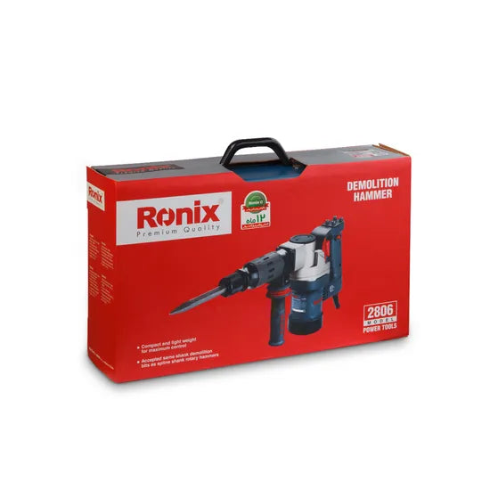 Ronix 2806 Power 950W Heavy Duty Electric Demolition Jack Hammer Concrete Breaker Case Demolition Hammer