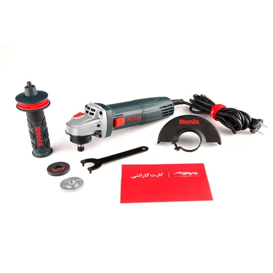 Ronix 3130 Ergonomic Design Handle Improves Comfort Quick Release Guard for Easier Change Disc Accessories Angle Grinder