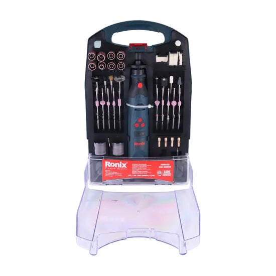 Ronix 3420 Rotary Tool Kit with 122 Accessories Flex Shaft 6 Variable Speed 5000 to 18000 Rpm Cordless Rotary Tool Kit