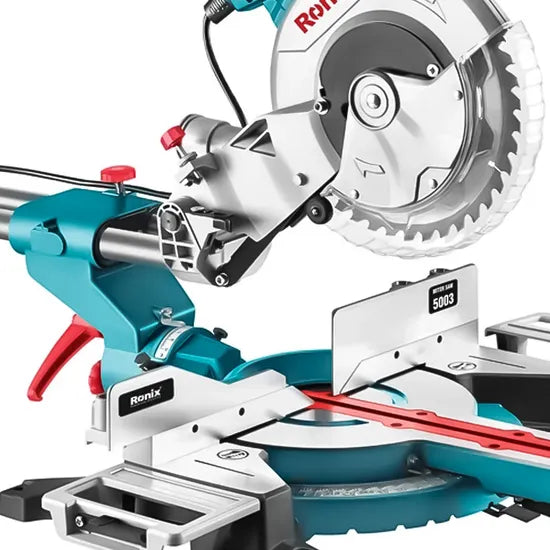 Ronix 5003 255mm Miter Saw Dual Bevel with Sliding Rail Miter Saw 1800W with Protective Spectacles Miter Saw