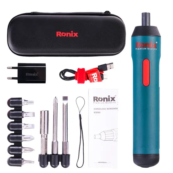 Ronix 8591 Rechargeable Cordless Screwdriver with Flexible Extension Shaft Make Household Cinch Cordless Screwdriver