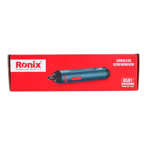 Ronix 8591 Screwdriver LED and Rear Flashlight 9PCS Bits Setting 2000 mAh Battery Screwdriver Cordless Screwdriver