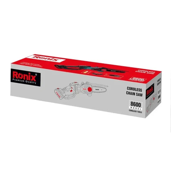 Ronix 8600 Cordless Mini Chain Saw 20V 2.0ah 3800rpm Power Tool Set Electric Saw Portable Home Garden Power Tool