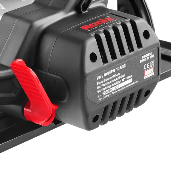 Ronix 8609 Cordless Circular Saw 20V 165mm Professional Wood Cutting Saw Home Use Brushless Circular Saw Kit