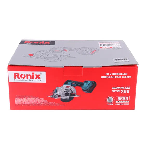 Ronix 8650 Brushless Cordless Circular Saw with 2.0ah Battery for Operator Comfort 6000 Rpm Brushless Circular Saw