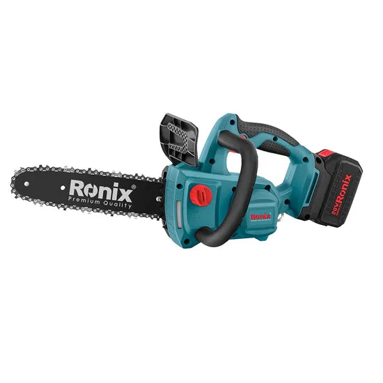 Ronix 8651 Digital Brushless Saw Motor Tool-Free Chain Tension Auto Lubrication Includes 4.0ah Battery Brushless Chain Saw