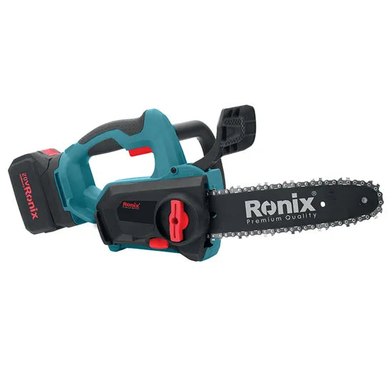 Ronix 8651 Digital Brushless Saw Motor Tool-Free Chain Tension Auto Lubrication Includes 4.0ah Battery Brushless Chain Saw